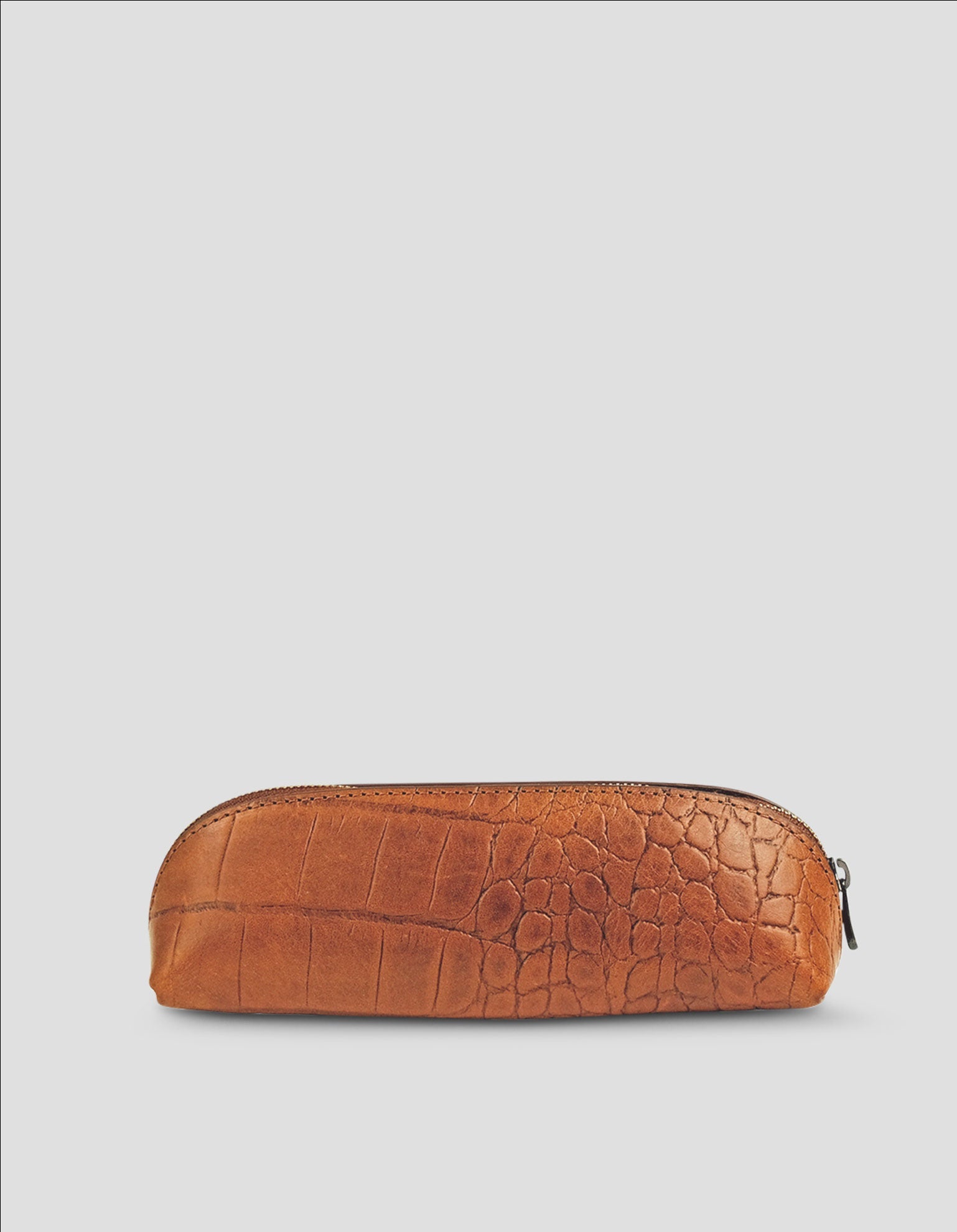 Pre-Loved - Pencil Case Small - Cognac Classic Croco