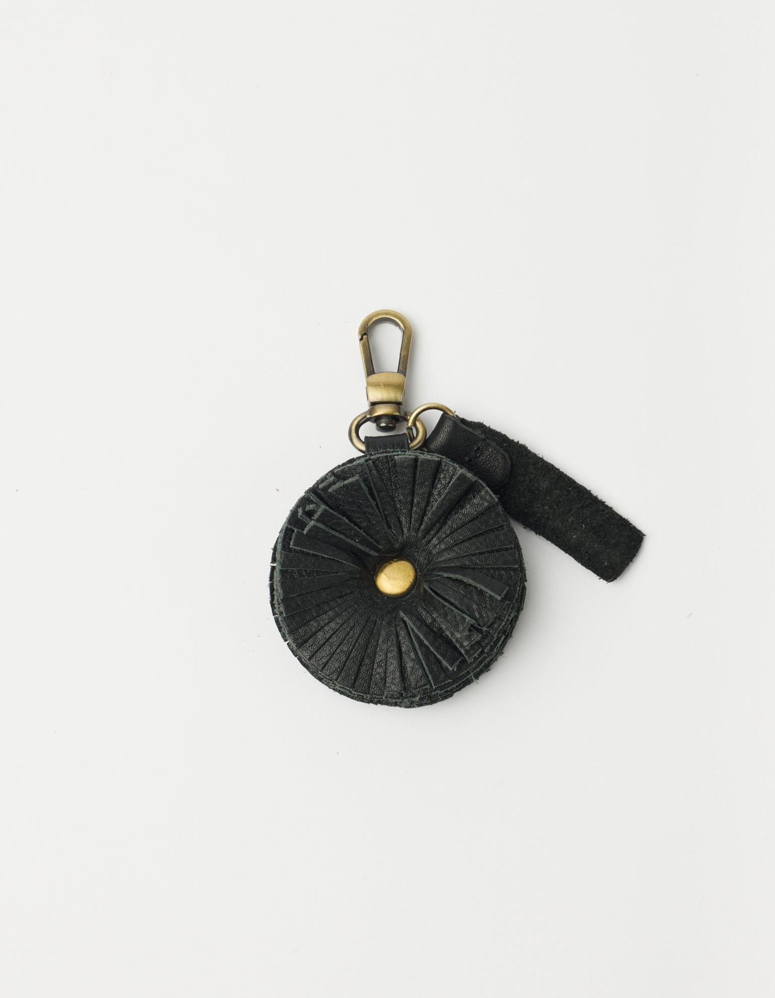 Bag Charm Pom Pom - Black Soft Grain Leather