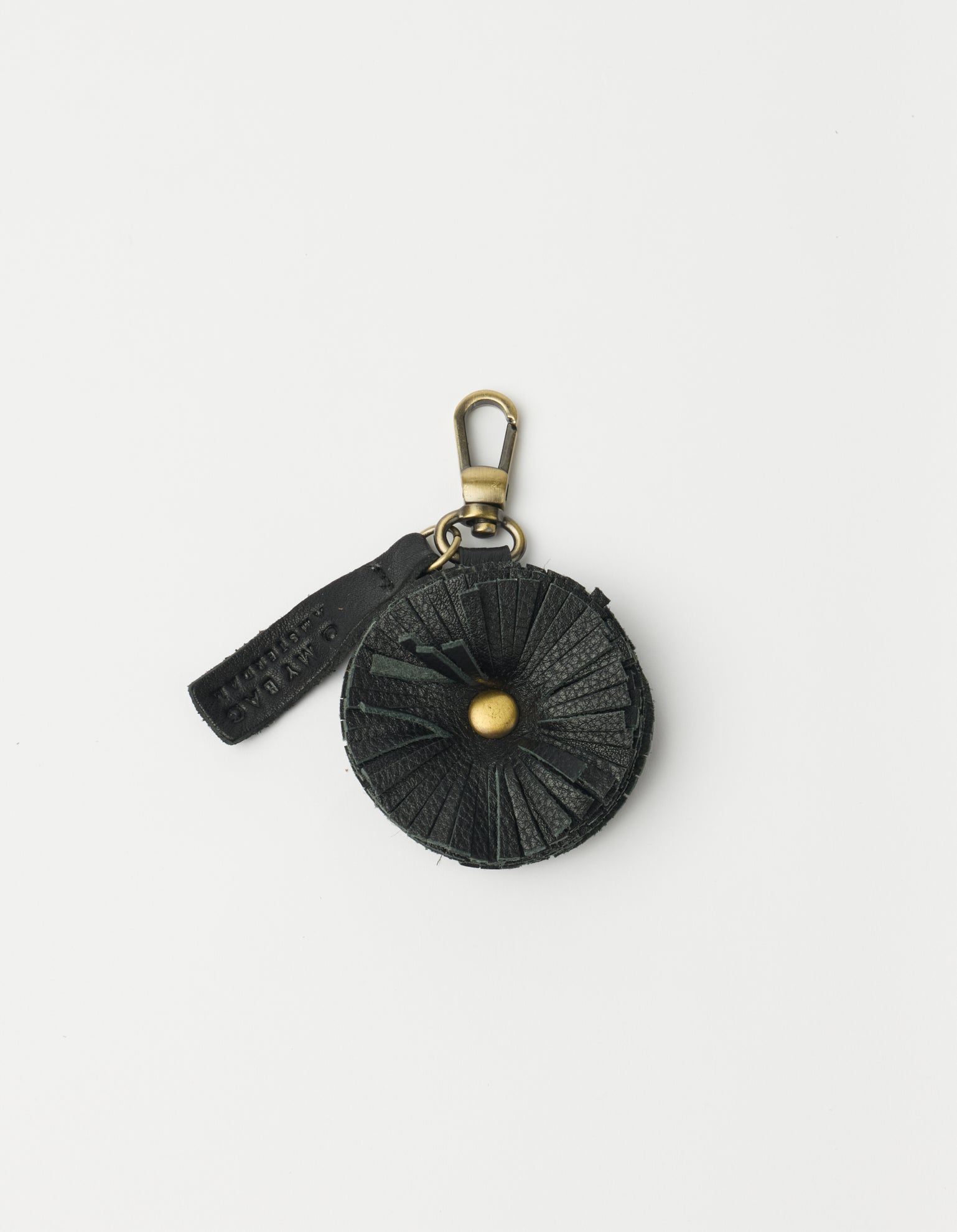 Bag Charm Pom Pom - Black Soft Grain Leather