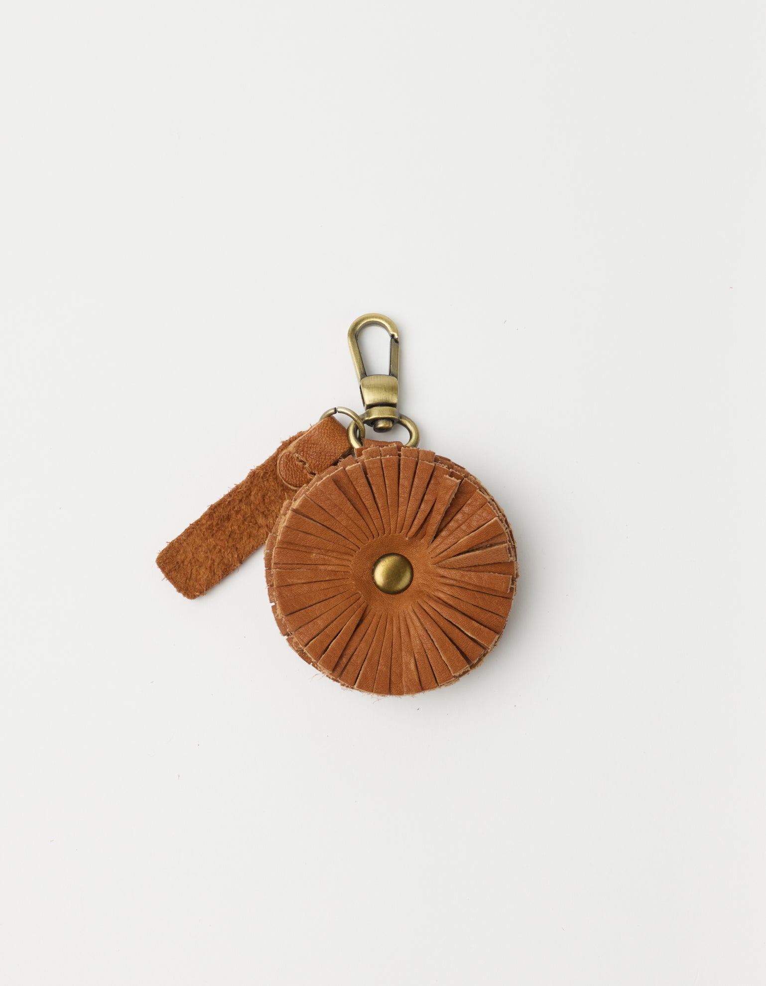Bag Charm Pom Pom - Wild Oak Soft Grain Leather