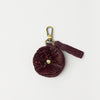 Bag Charm Pom Pom - Dark Cherry Soft Grain Leather