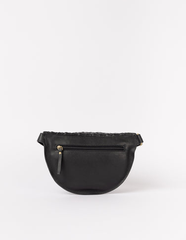 Ray Bumbag - Black Woven Soft Grain Leather