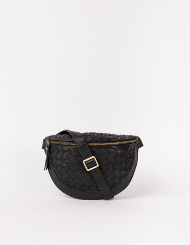 Ray Bumbag - Black Woven Soft Grain Leather