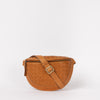 Front view of Ray in Wild Oak woven soft grain leather