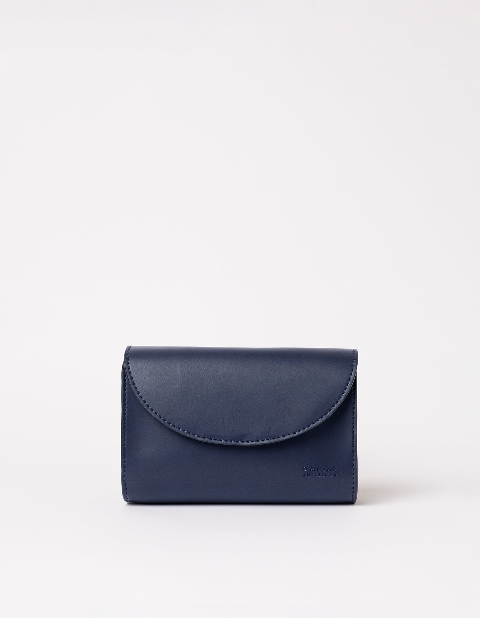 Navy vegan leather belt bag on a white background - ecom product image 