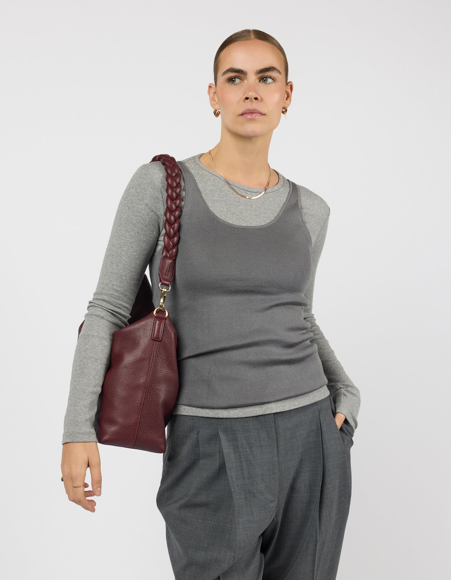 Sienna - Dark Cherry Soft Grain Leather