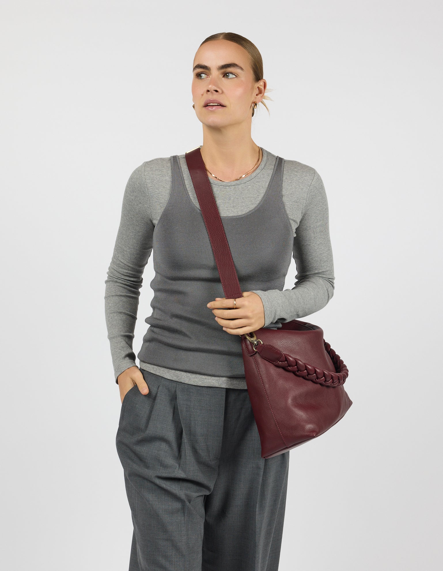 Sienna - Dark Cherry Soft Grain Leather