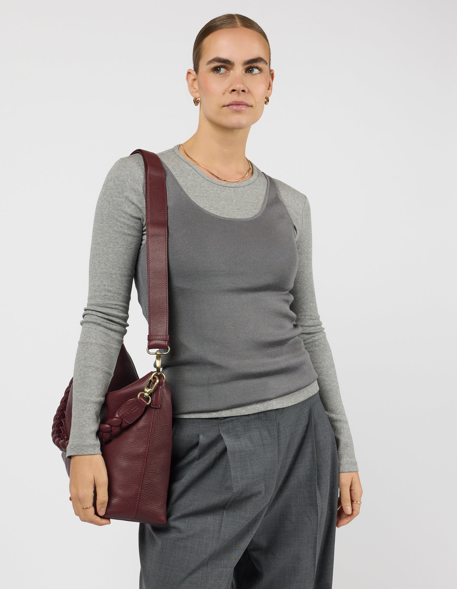 Sienna - Dark Cherry Soft Grain Leather