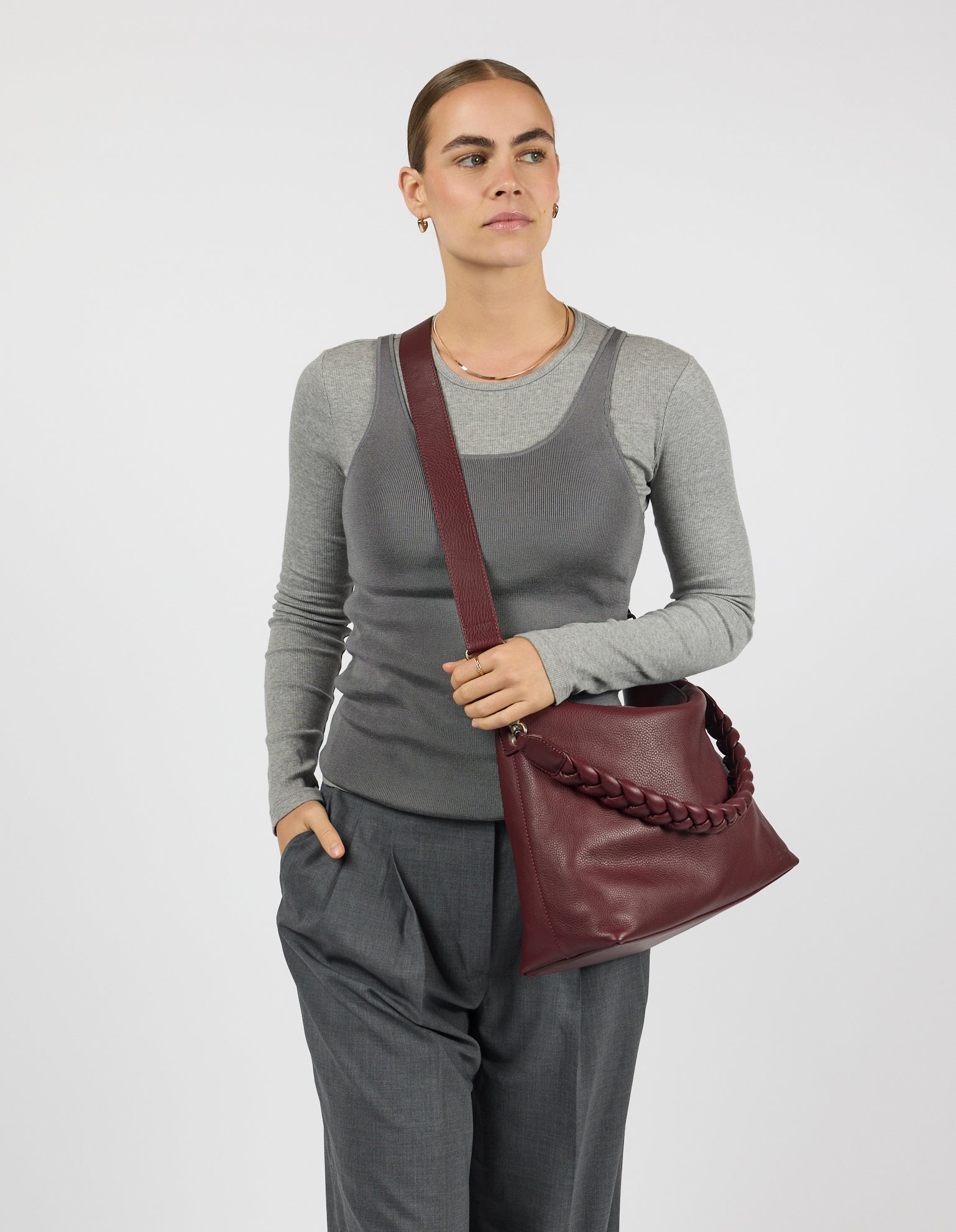 Sienna - Dark Cherry Soft Grain Leather