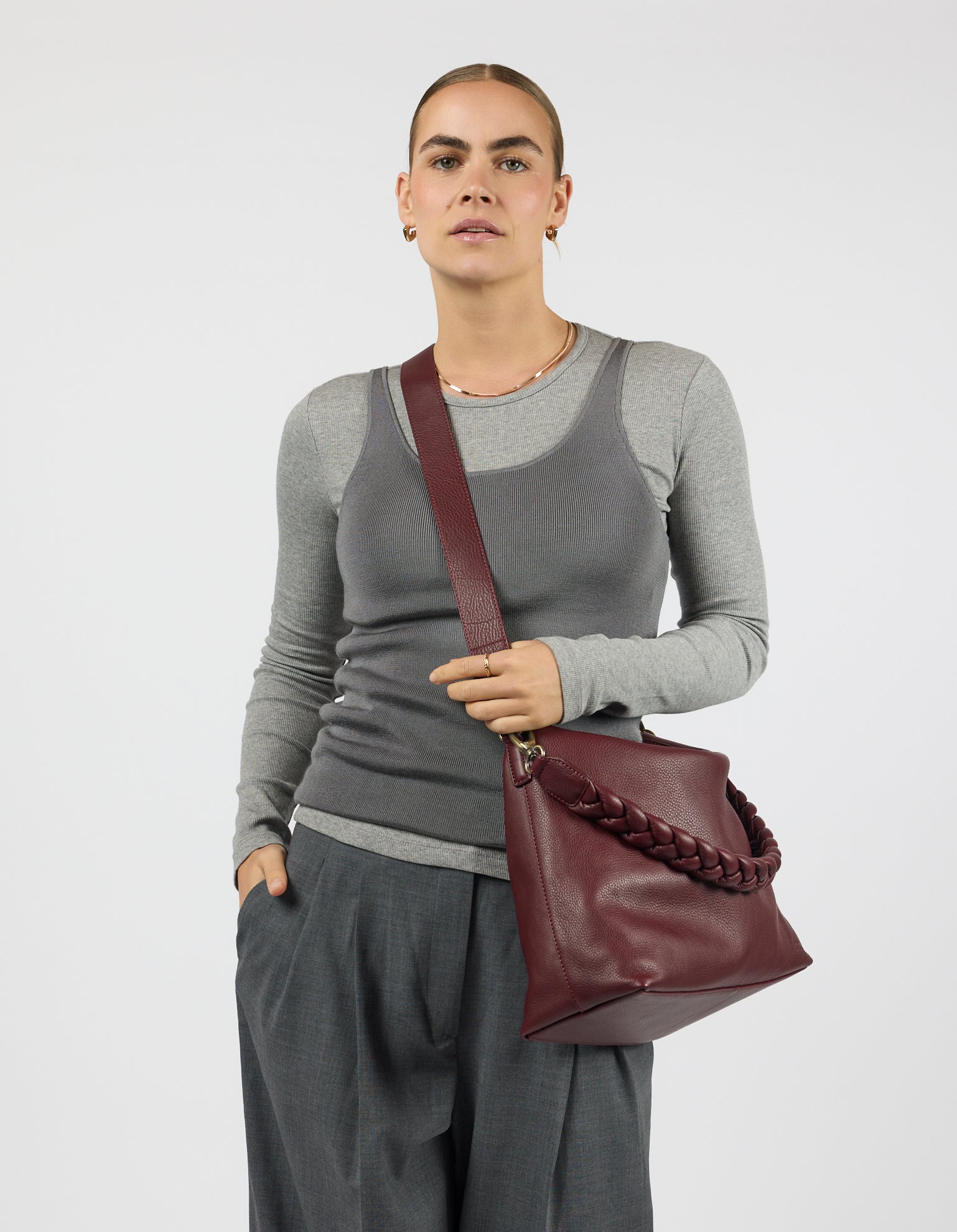 Sienna - Dark Cherry Soft Grain Leather