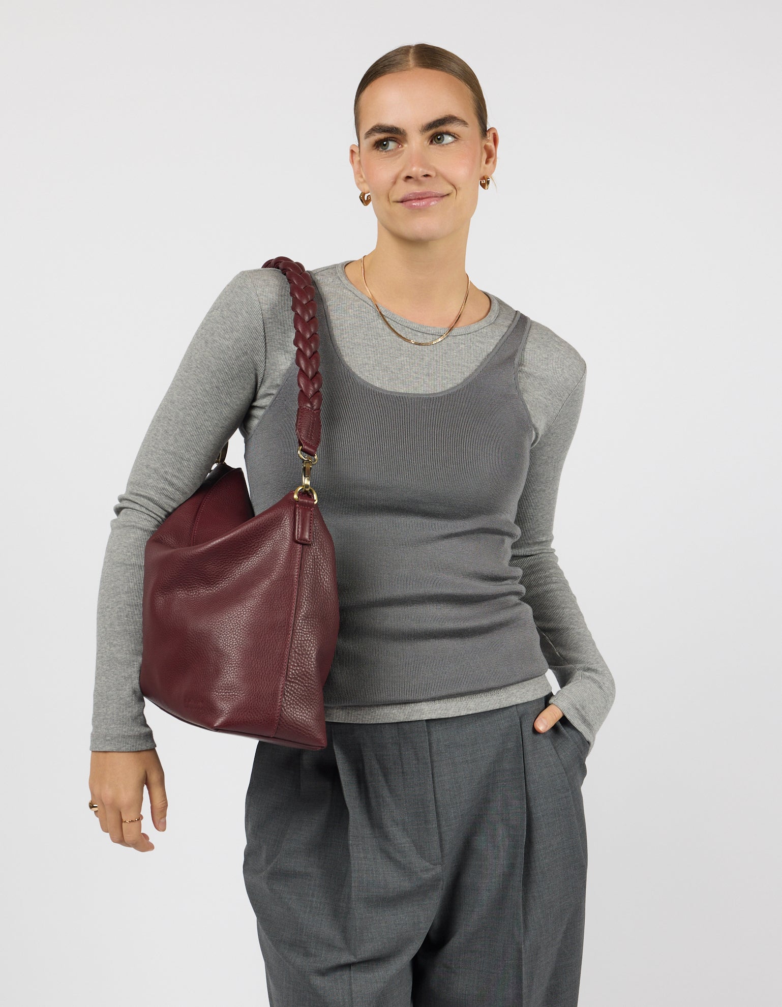 Sienna - Dark Cherry Soft Grain Leather