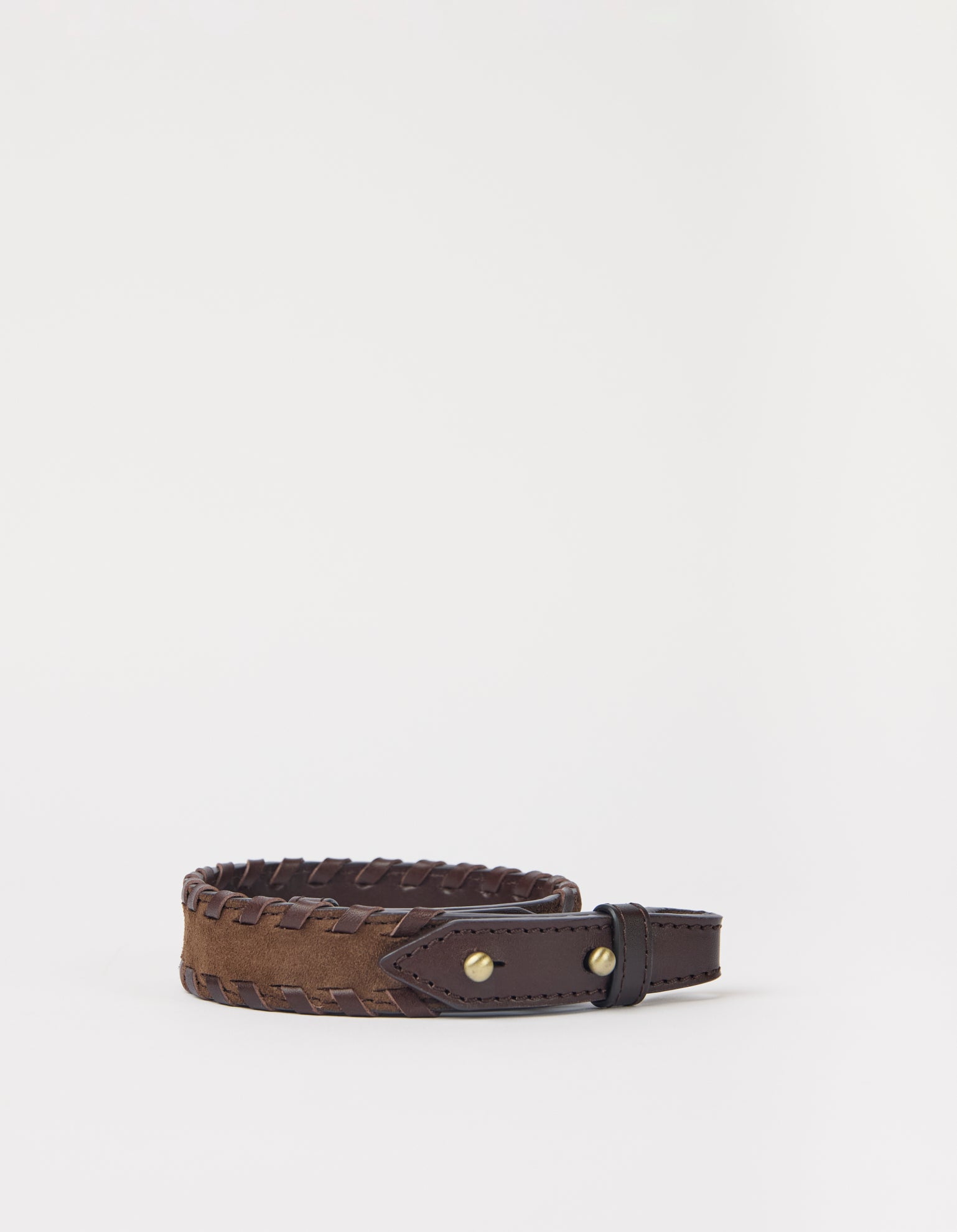 Shoulder Strap - Chocolate Suède with Classic Leather (Leo Strap)