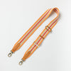 Webbing strap in orange & red with cognac leather details - second product image