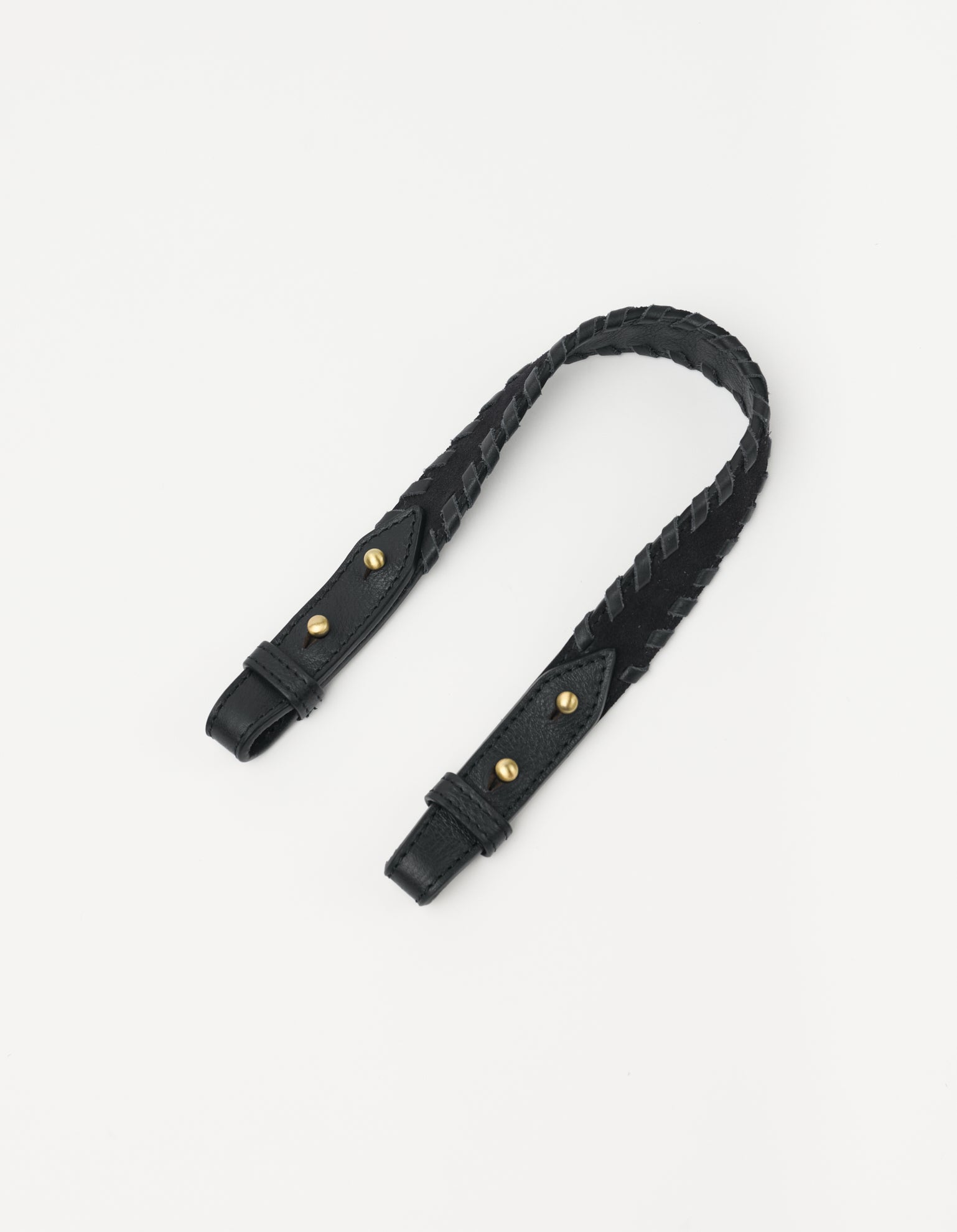Suede Shoulder Strap - Black Suède with Classic Leather
