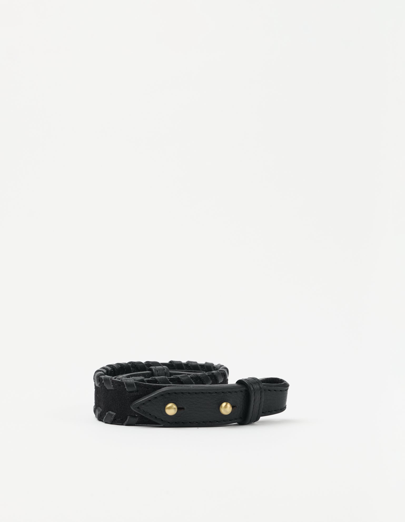 Suede Shoulder Strap - Black Suède with Classic Leather