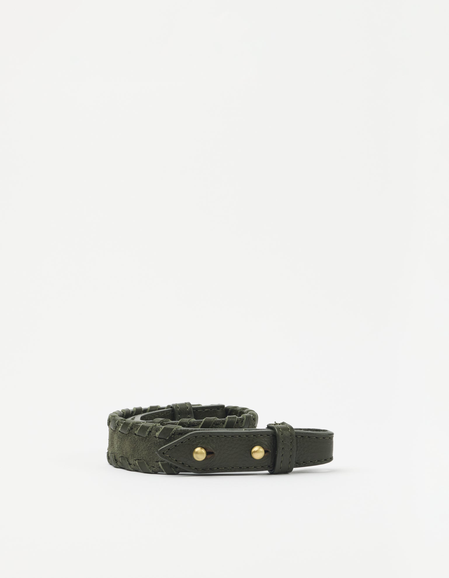 Suede Shoulder Strap - Moss Suède with Soft Grain Leather