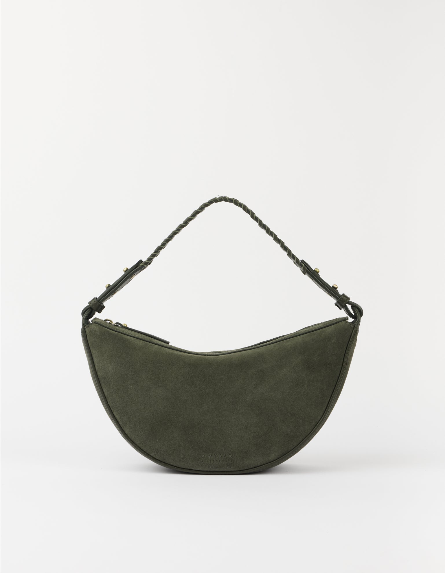 Suede Shoulder Strap - Moss Suède with Soft Grain Leather
