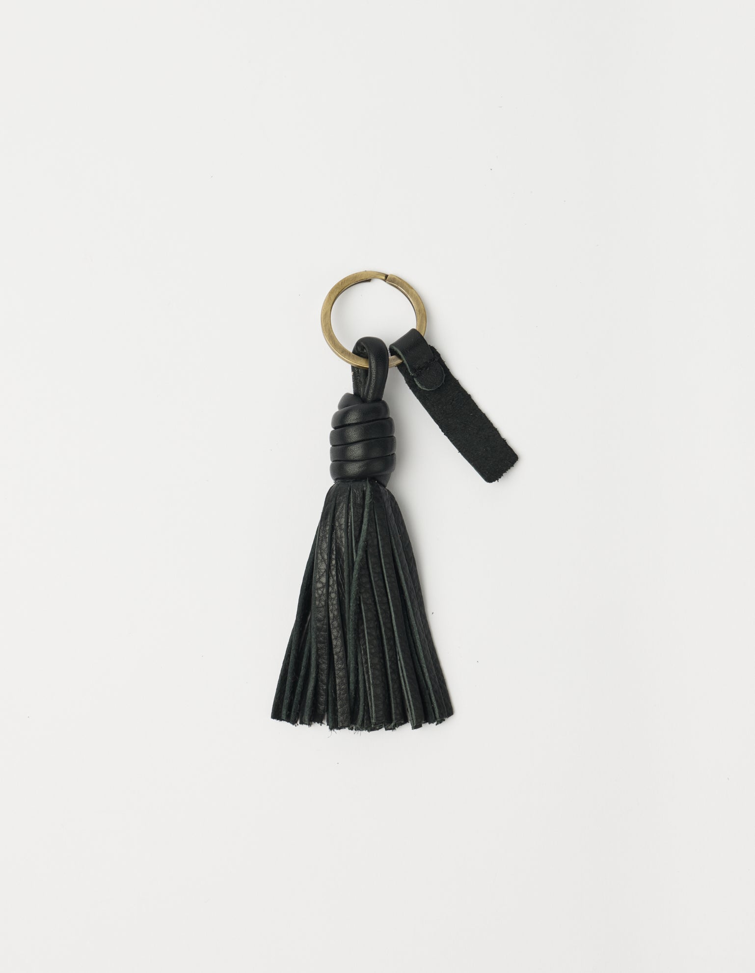 Bag Charm Tassle - Black Soft Grain Leather