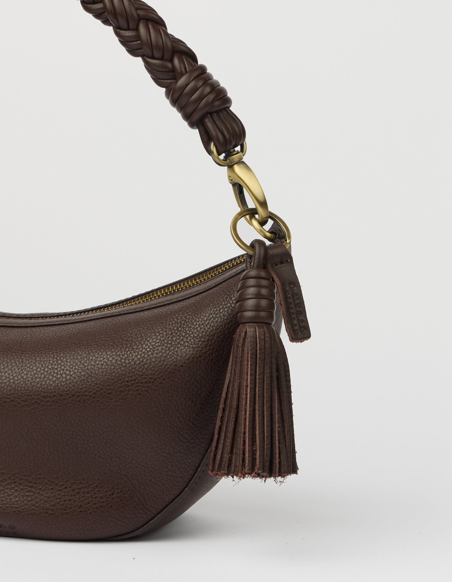 Bag Charm Tassle - Chocolate Soft Grain Leather