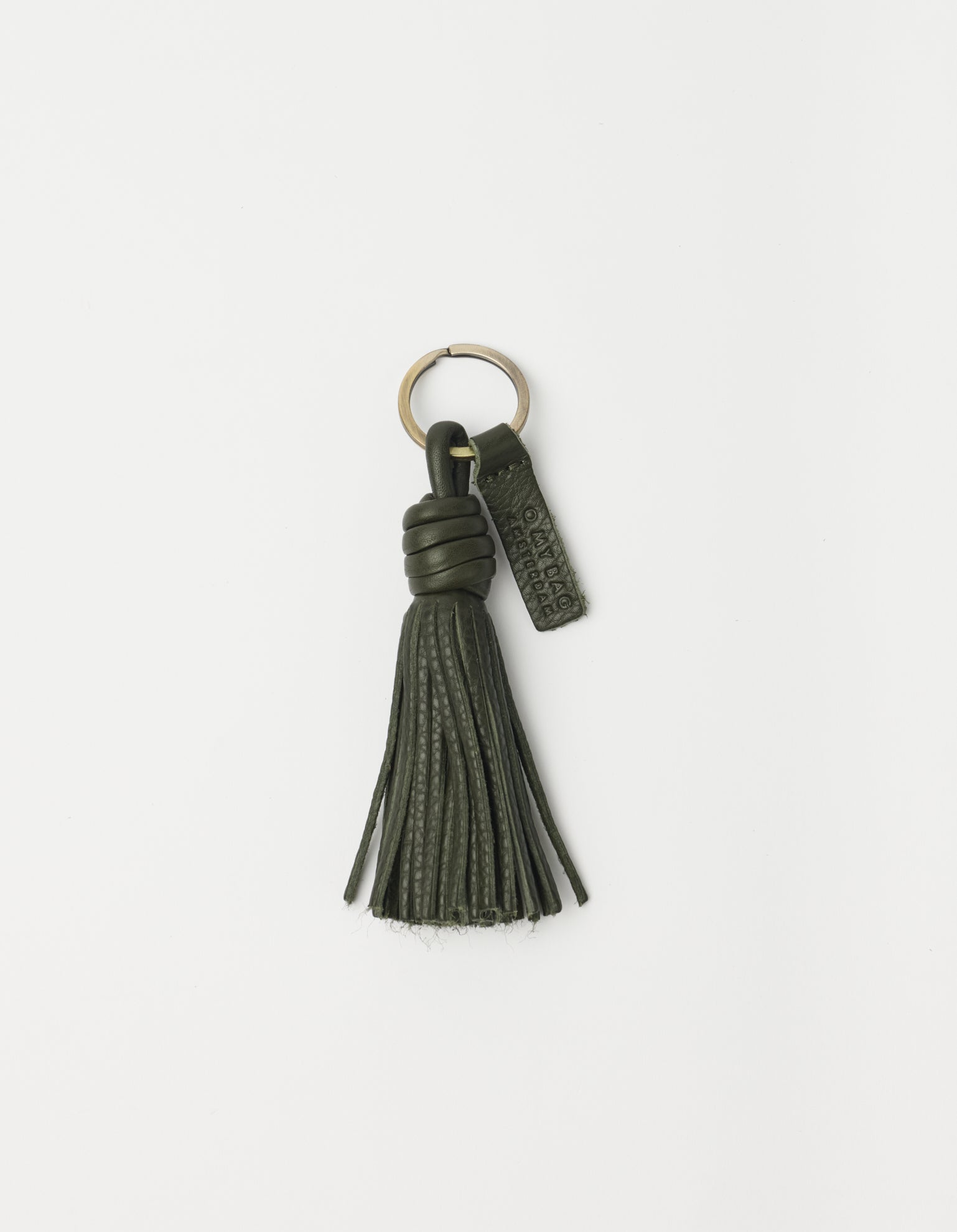 Bag Charm Tassle - Moss Soft Grain Leather