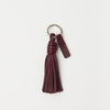 Bag Charm Tassle - Dark Cherry Soft Grain Leather