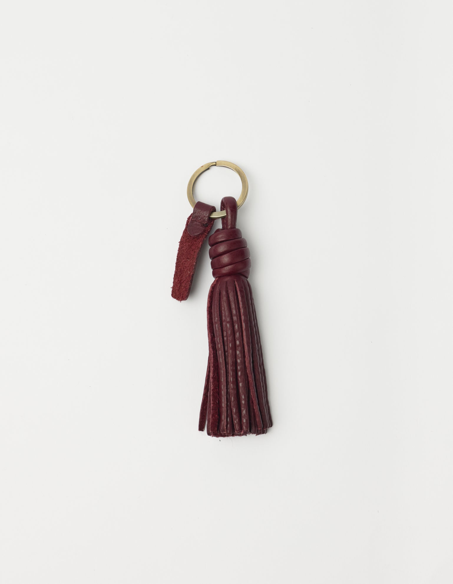 Bag Charm Tassle - Dark Cherry Soft Grain Leather