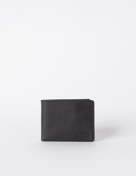 Factory Slim Logo Striped Bifold Wallet - Black