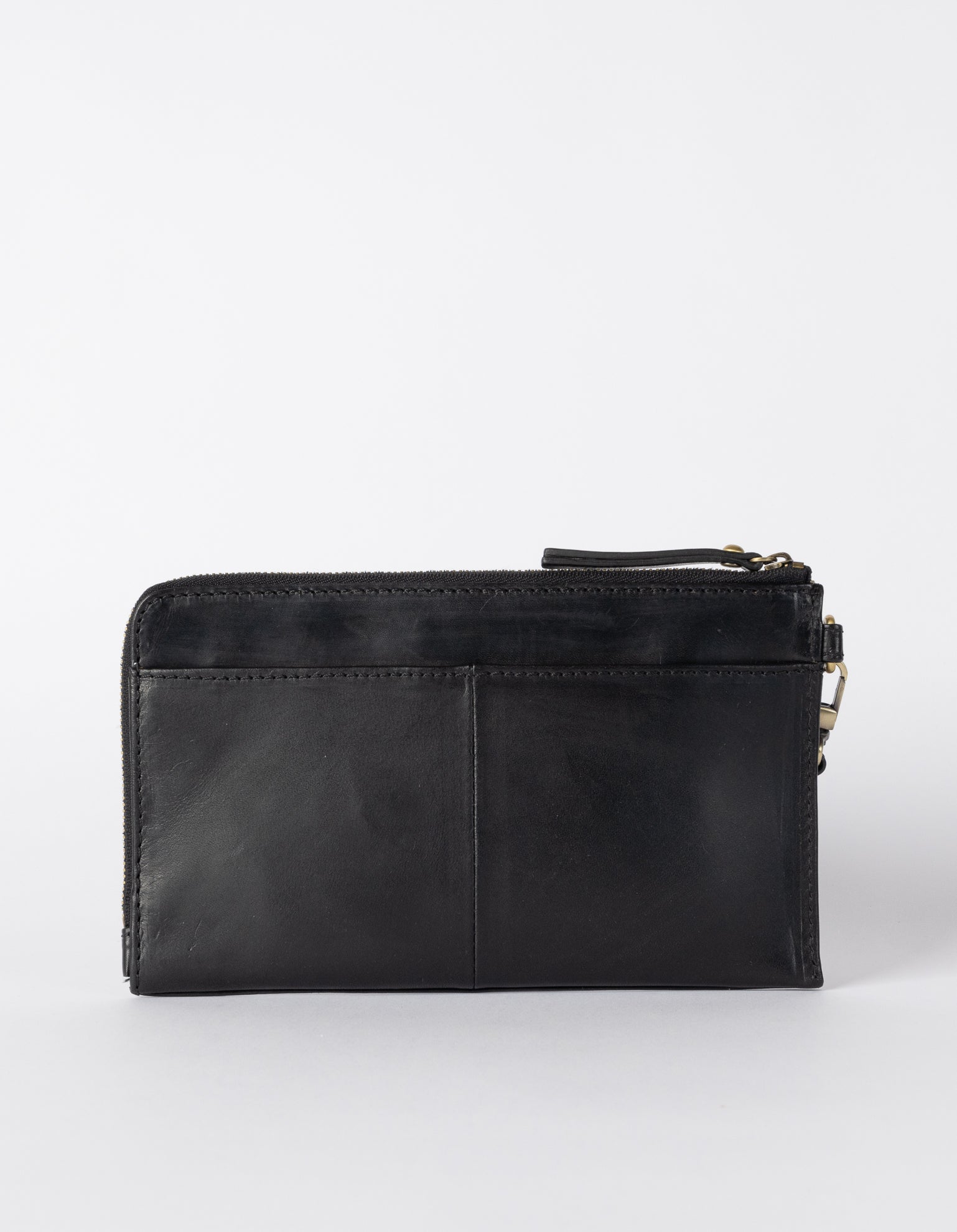 Black Leather travel pouch - back product image
