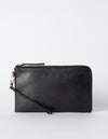 Black Leather travel pouch - front product image