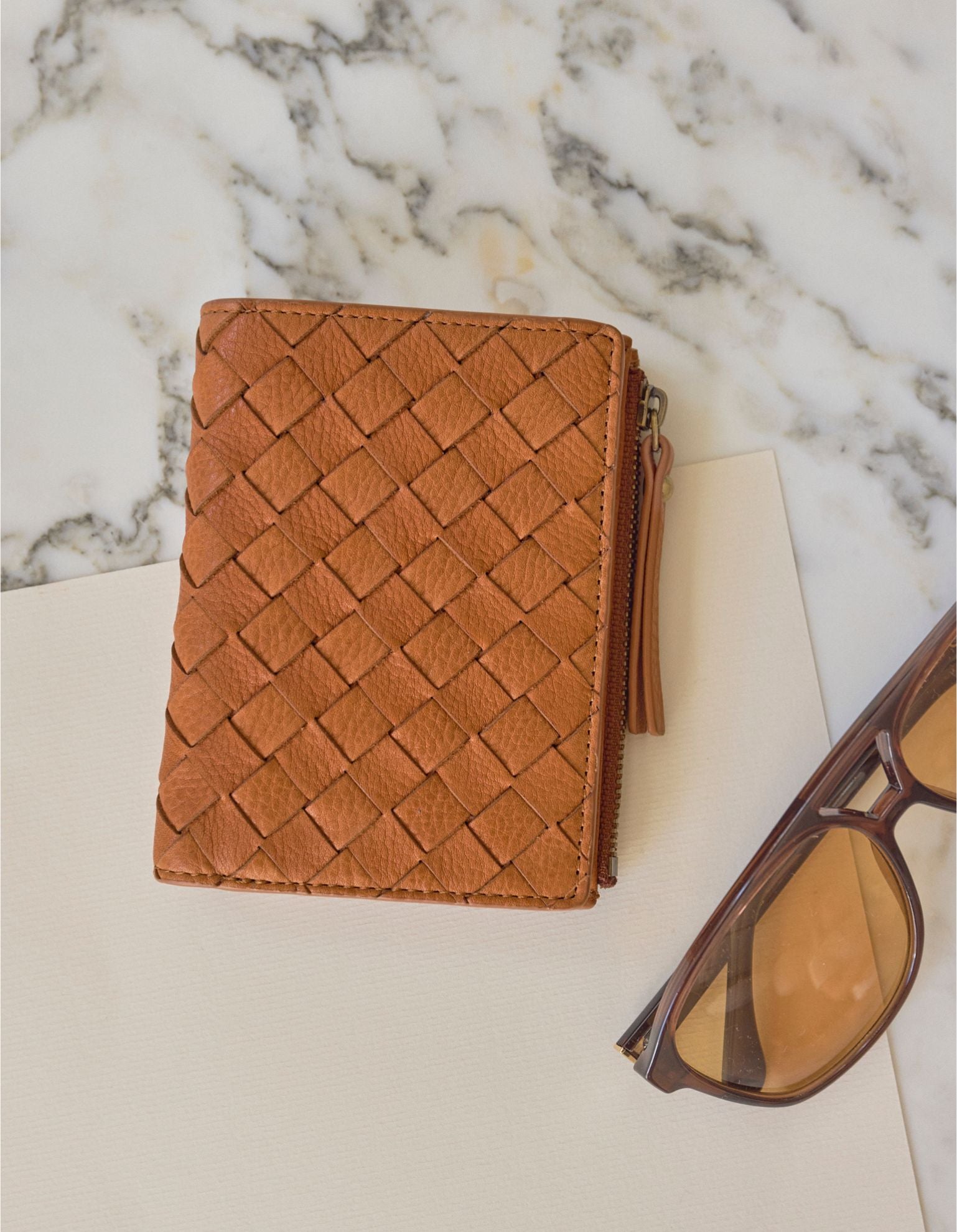 Front product image of Jamie Wallet Wild Oak classic leather. Lifestyle product image