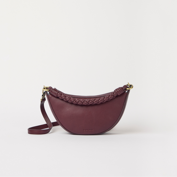 Leo Mini Twisted Handle - Dark Cherry Soft Grain Leather Leo Mini Twisted Handle - Dark Cherry Soft Grain Leather