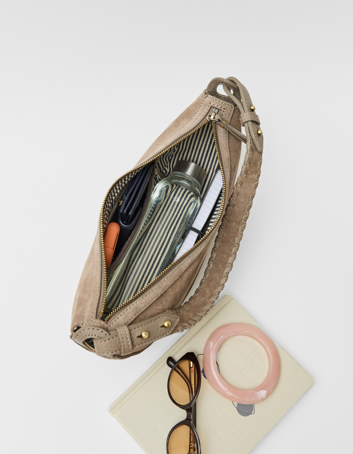 Leo Midi Crossbody Strap - Clay Suède