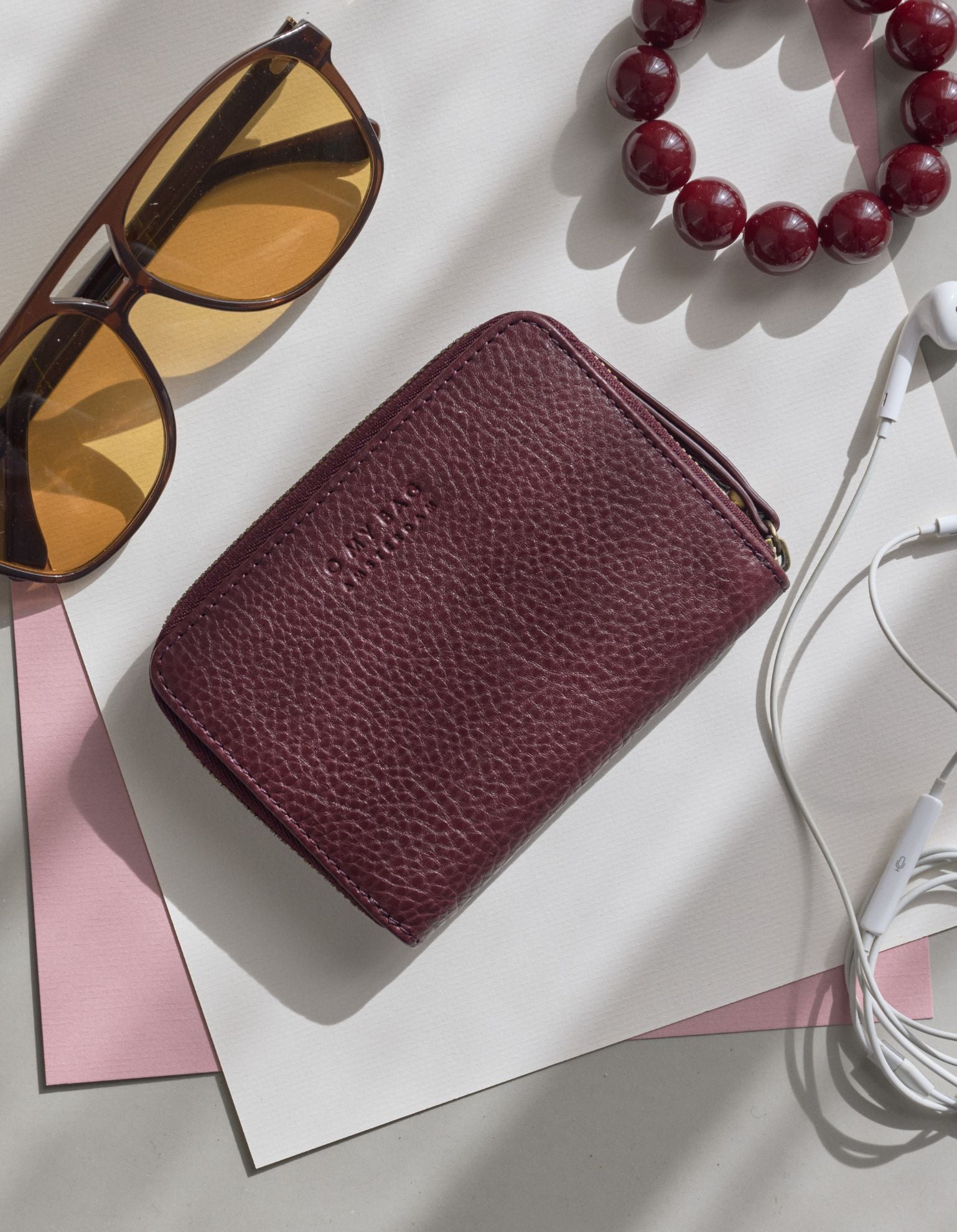 Robbie Wallet - Dark Cherry Soft Grain Leather