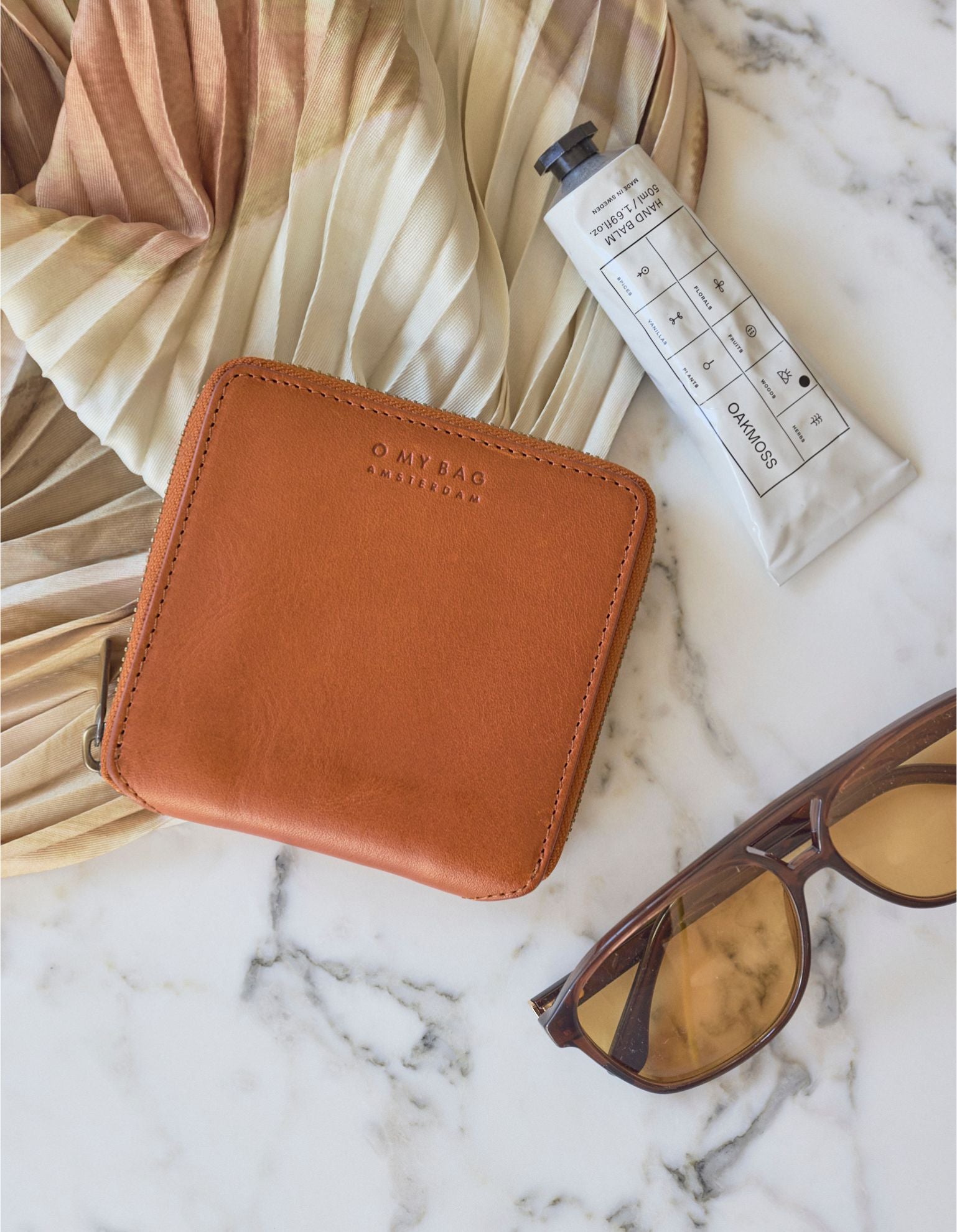 Sonny Square Wallet - Cognac Stromboli Leather