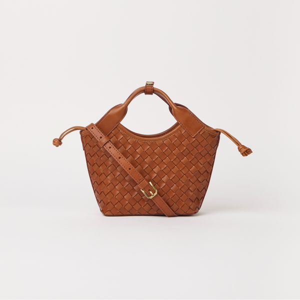 Mara Mini - Cognac Woven Classic Leather Mara Mini - Cognac Woven Classic Leather