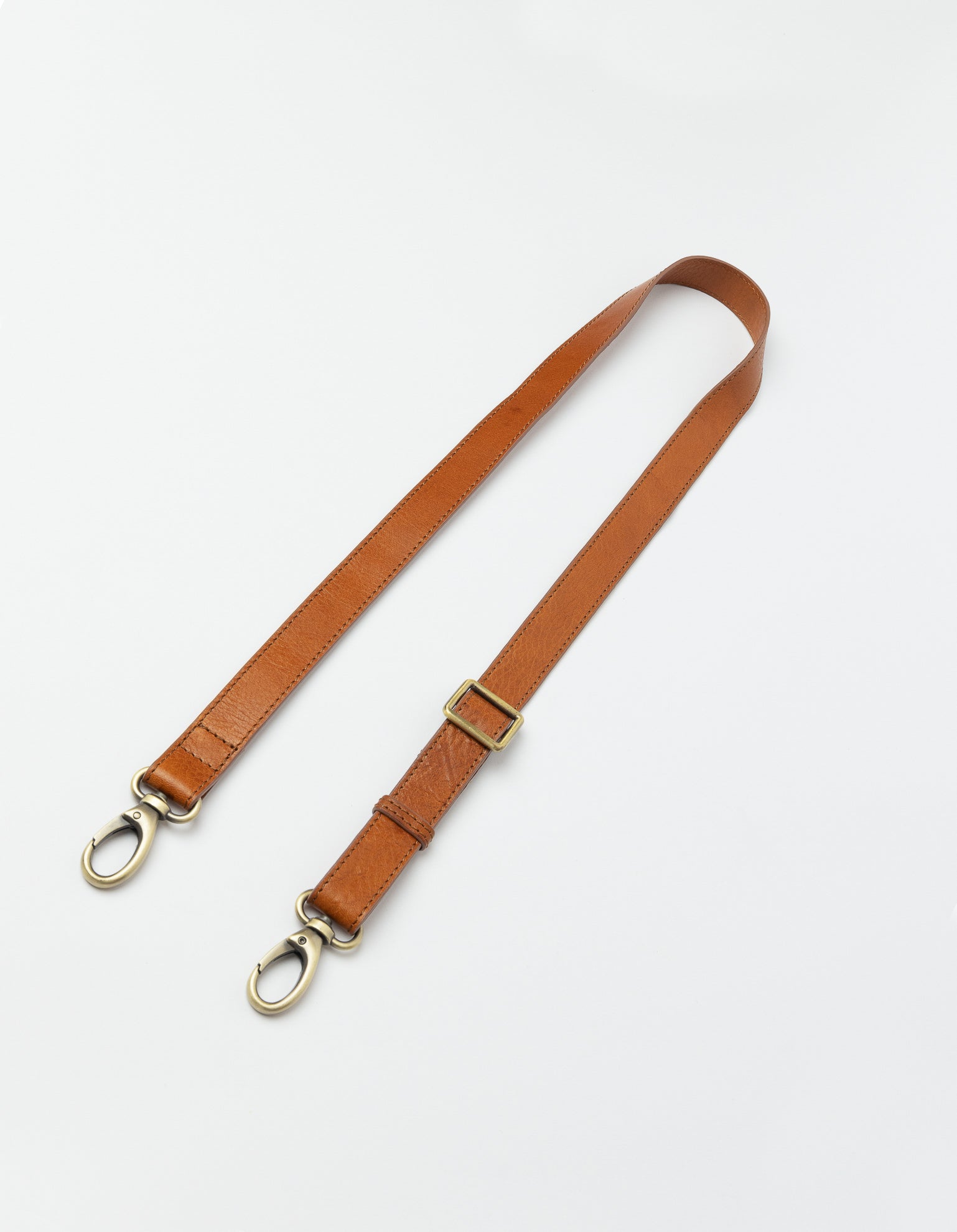 Bum Bag Strap in Cognac Stromboli Leather. Front product image.