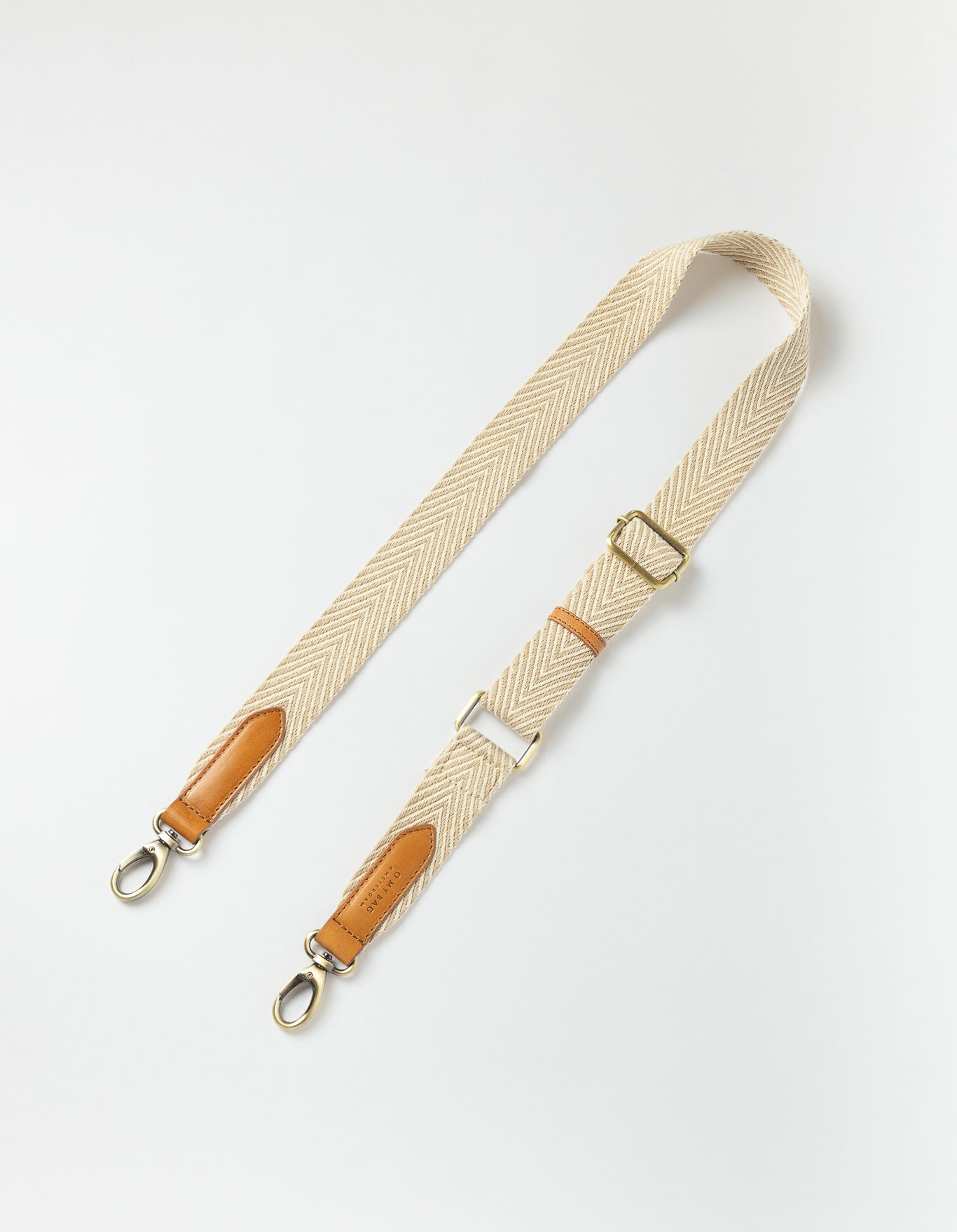 Herringbone Webbing Strap Sand Black Vegan Uppeal