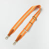 Webbing Strap Orange Webbing with Cognac Leather