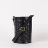 Zola woven leather bag - front product image with strap