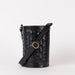 Zola woven leather bag - front product image with strap