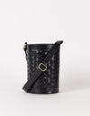 Zola woven leather bag - front product image with strap
