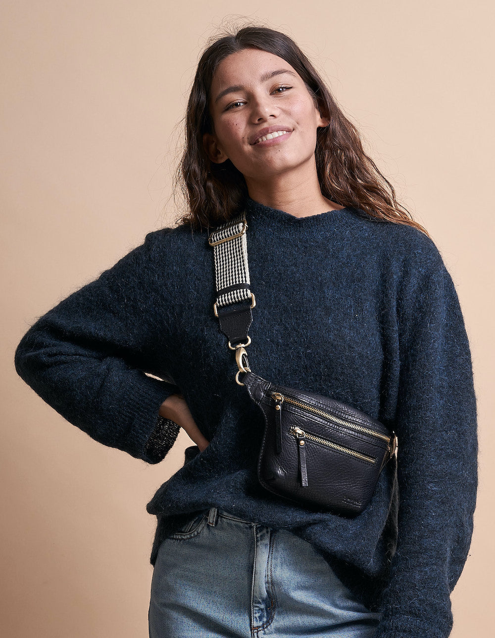 Ladies black bum bag on sale