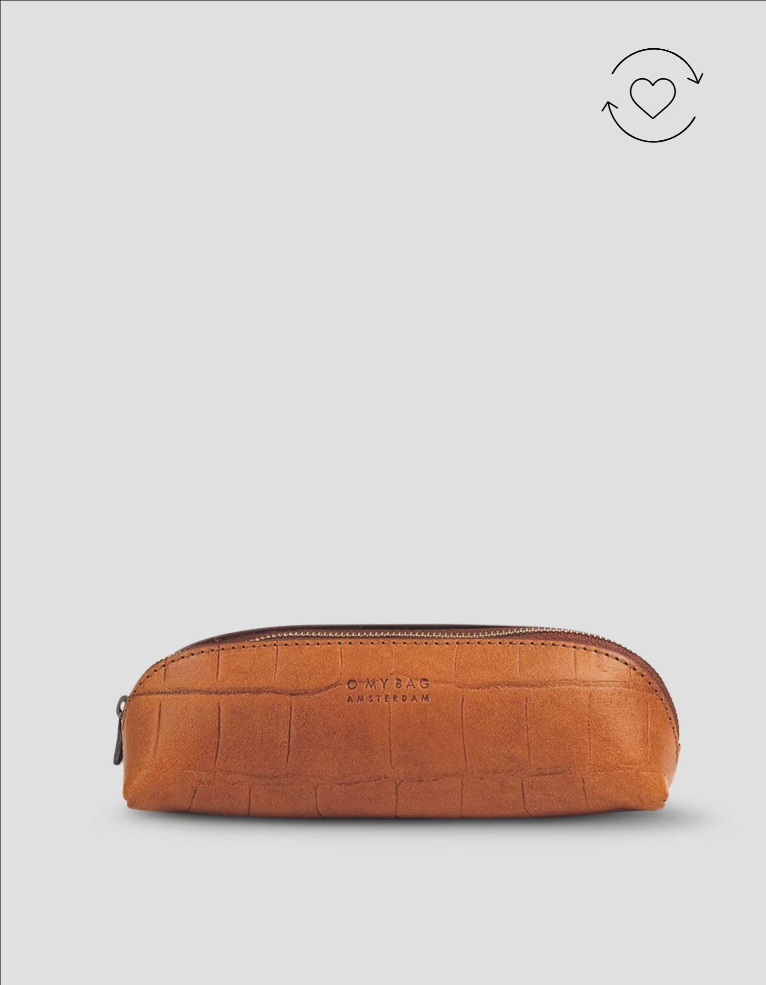 Pre-Loved - Pencil Case Small - Cognac Classic Croco