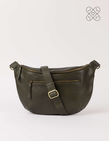 Perfectly Imperfect Drew Bum Bag Maxi - Dark Olive Soft Grain Leather