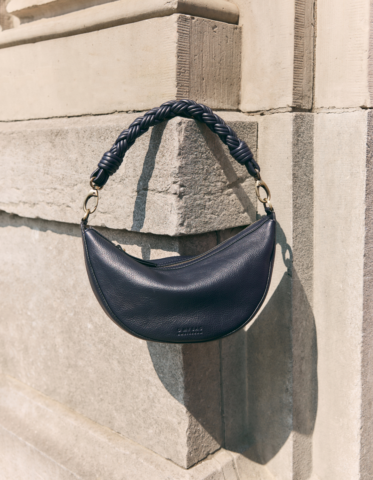 Leo Midi Twisted Handle - Universe Blue Soft Grain Leather