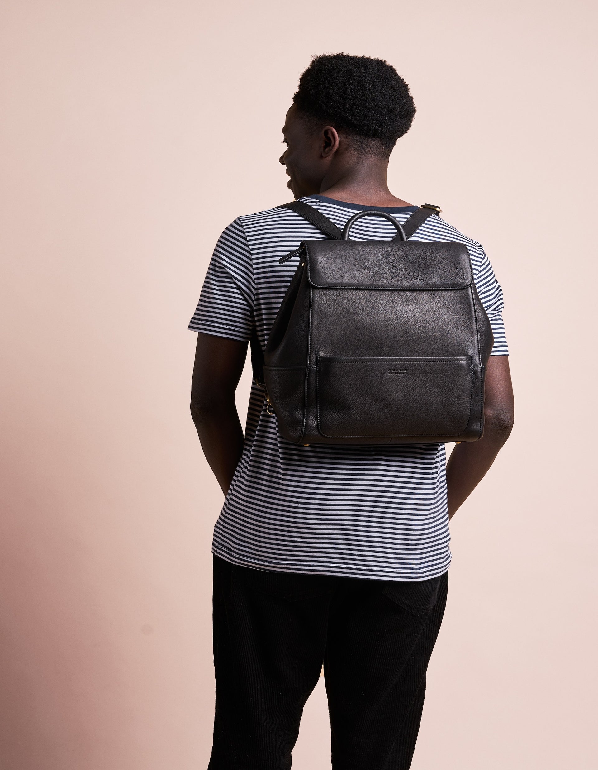 Jean Backpack Black Soft Grain Leather