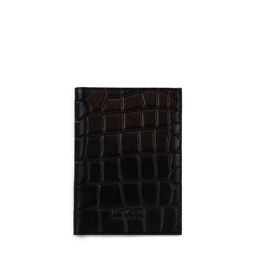 Passport Holder - Black Classic Croco