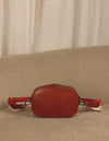 Inside bag video of Maya cognac classic leather crossbody bag with adjustable leather strap