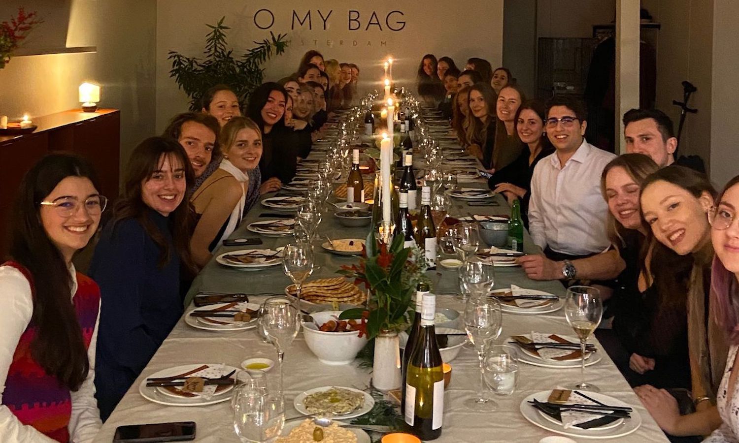 Christmas dinner image of OMB team