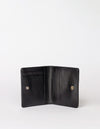 Black leather square wallet. Inside product image